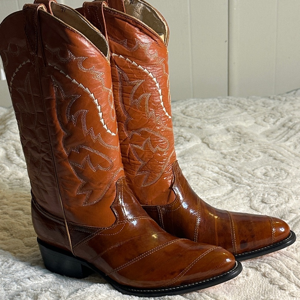 Ausente Exotic leather Western Cowboy Boots - Brown